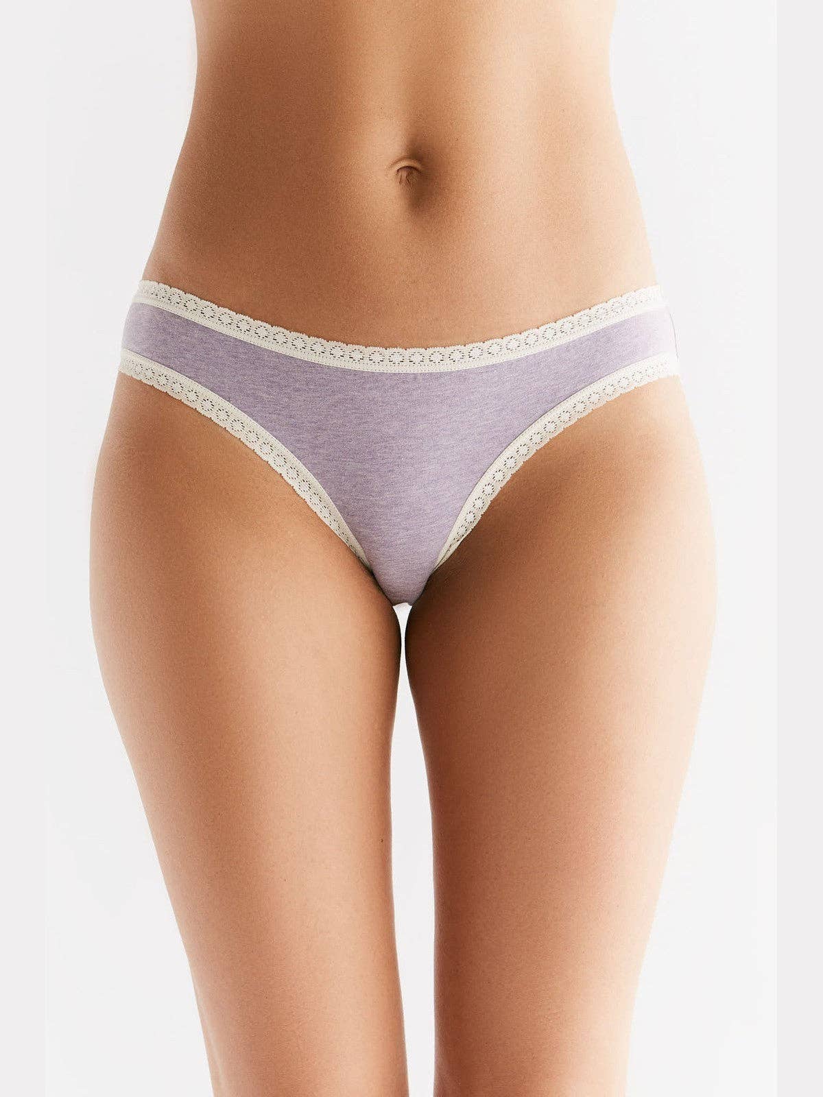 Organic Cotton Brief with Lace: Womens