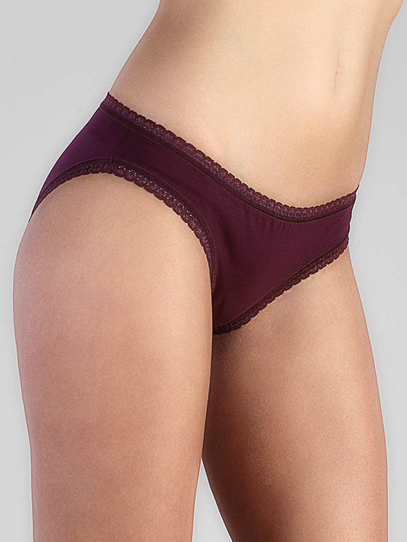 Organic Cotton Brief with Lace: Womens