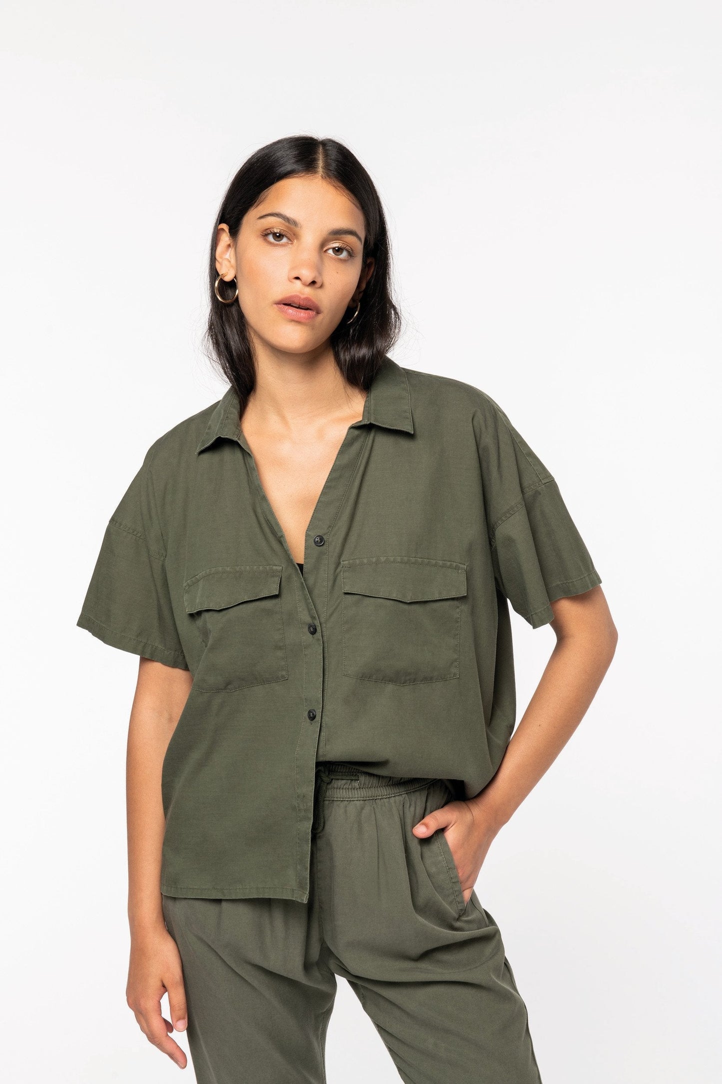 Womens Tencel Oversized Shirt