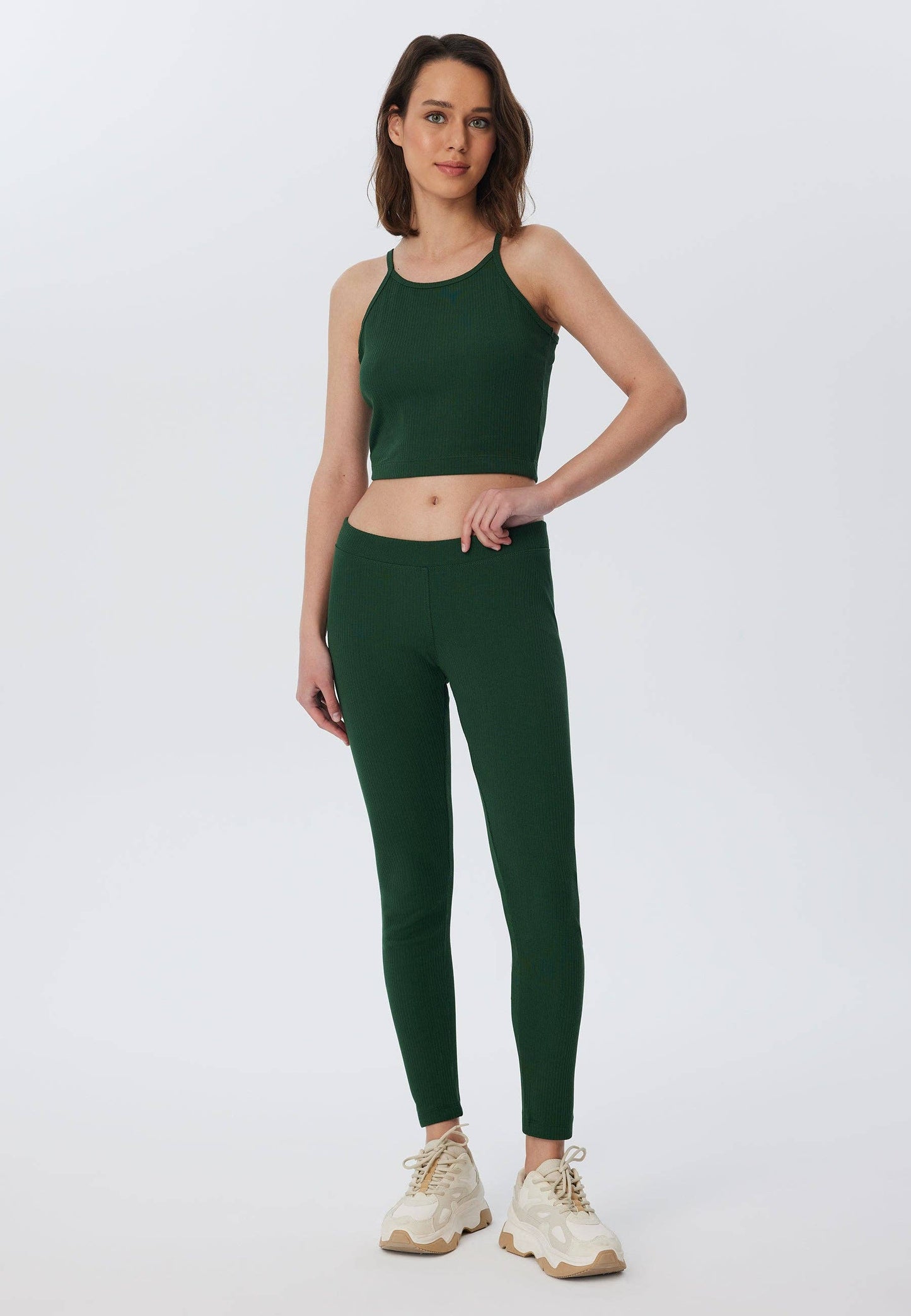 Womens Organic Ribbed Crop Top