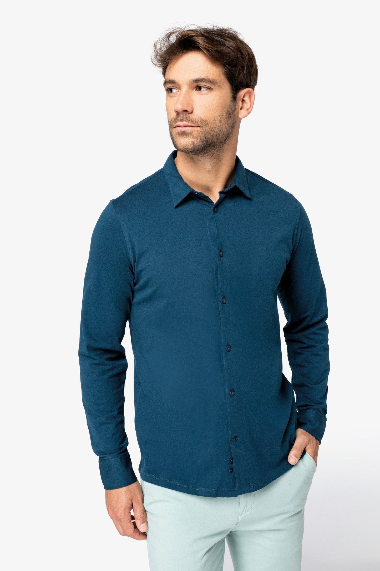 Mens Organic Long Sleeve Jersey Shirt