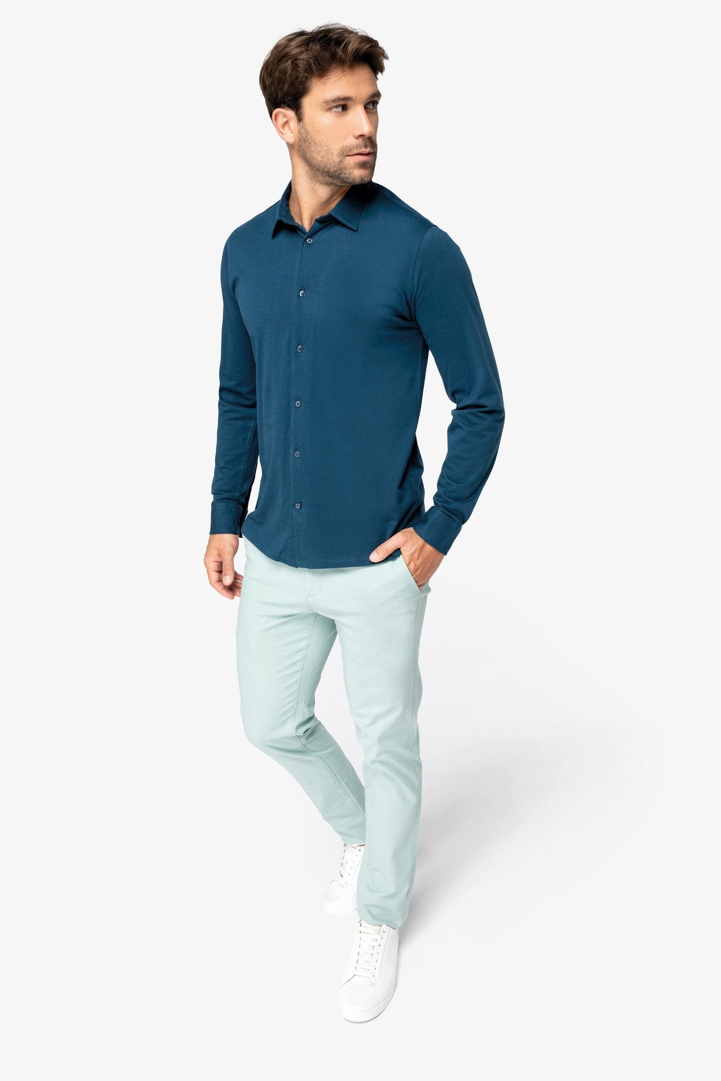 Mens Organic Long Sleeve Jersey Shirt
