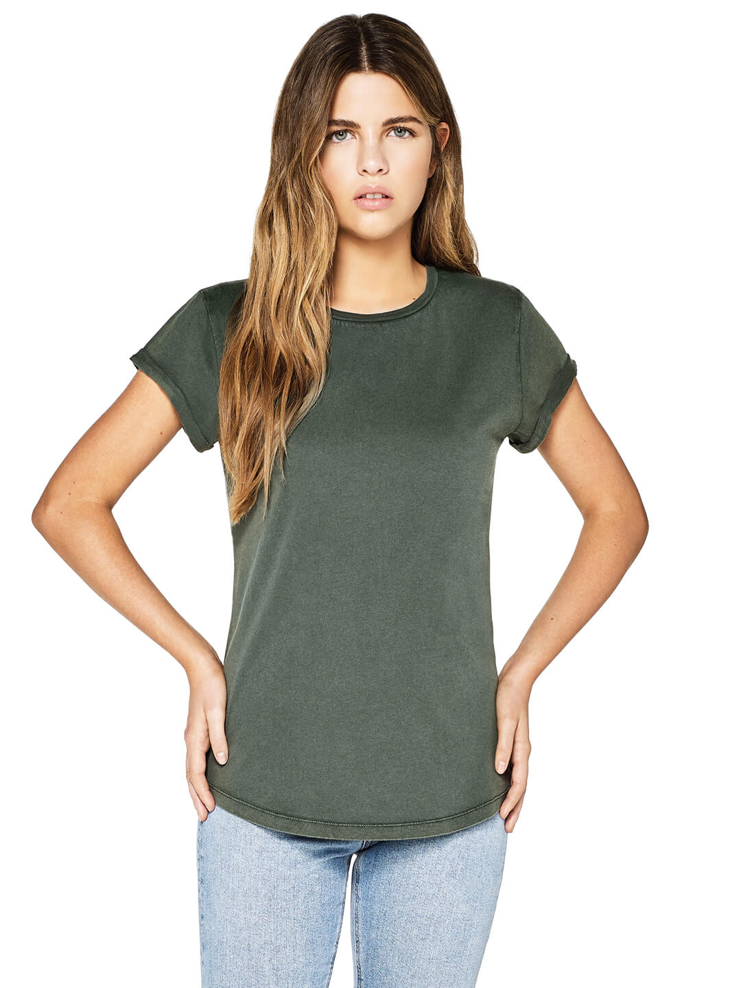 Womens Organic Rolled Sleeve T-shirt