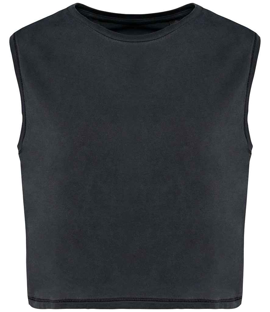 Womens Organic Faded Cropped Tank Top