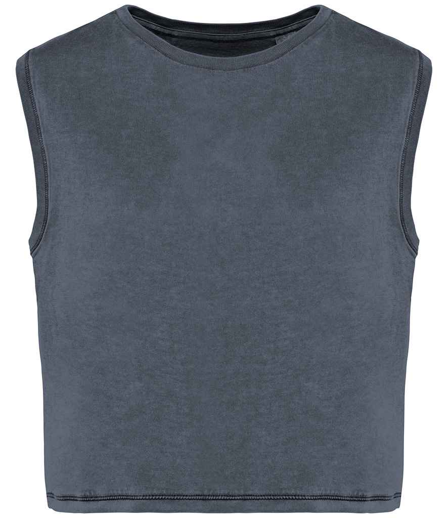Womens Organic Faded Cropped Tank Top