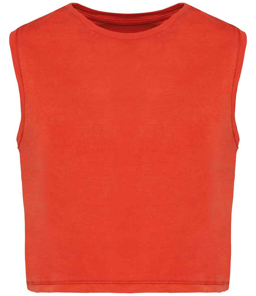 Womens Organic Faded Cropped Tank Top