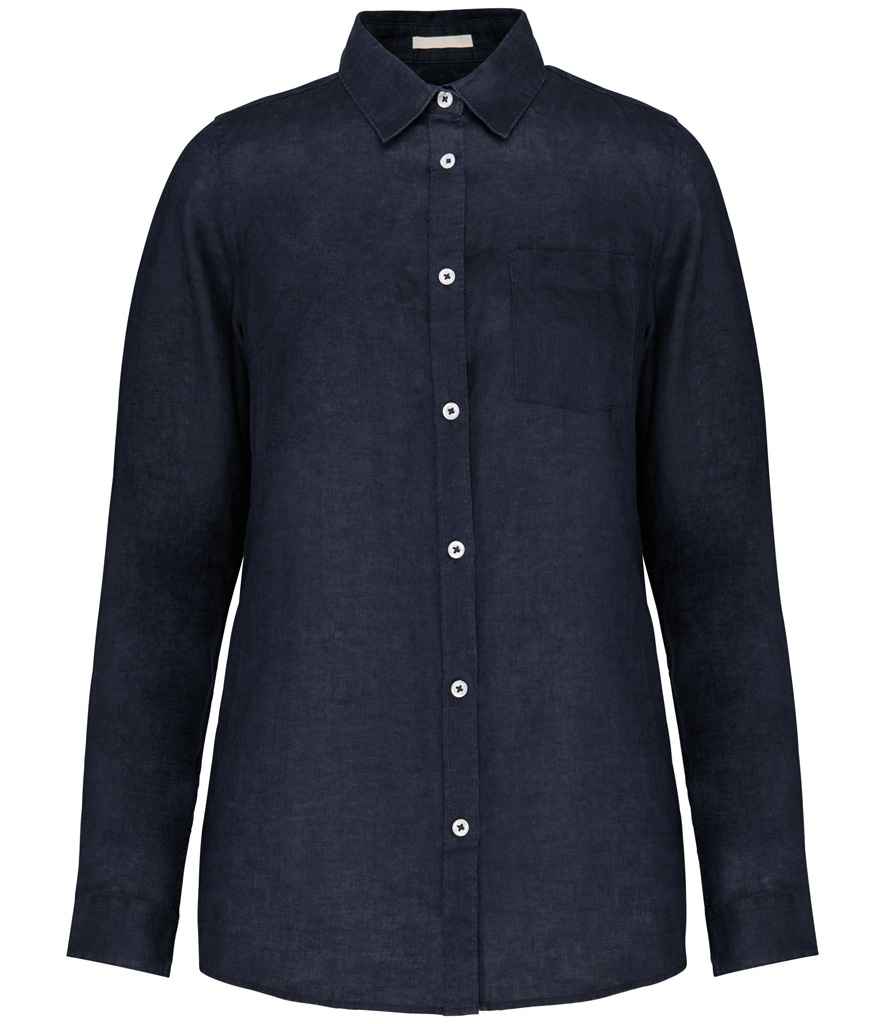 Womens Linen Long Sleeve Shirt
