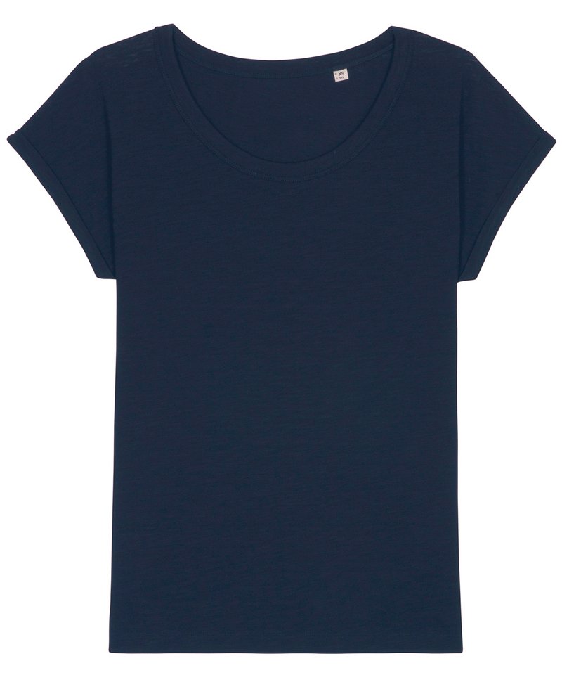 Womens Organic Slub Rolled Sleeve T-shirt