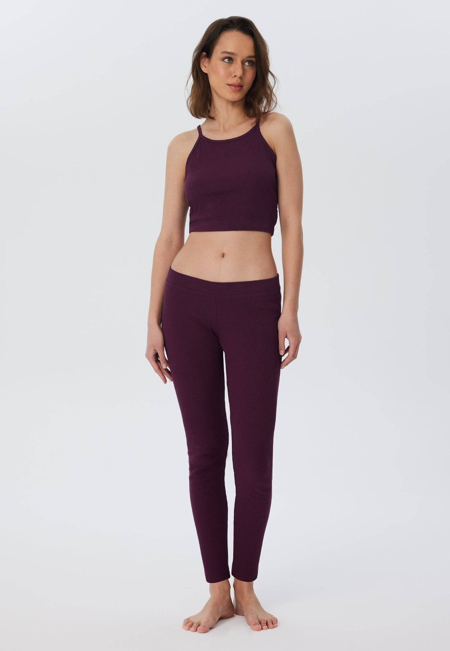 Womens Organic Ribbed Crop Top