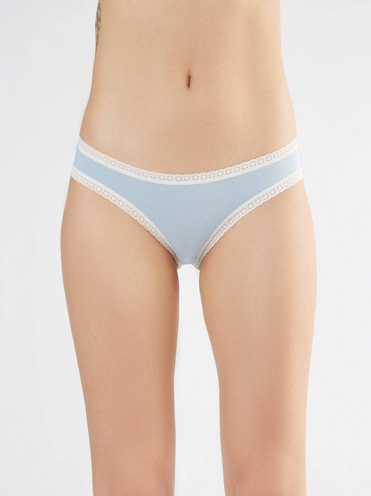 Organic Cotton Brief with Lace: Womens