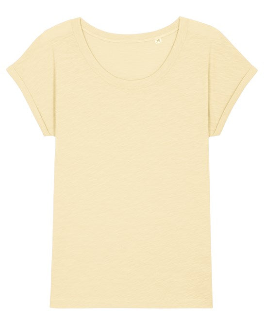 Womens Organic Slub Rolled Sleeve T-shirt