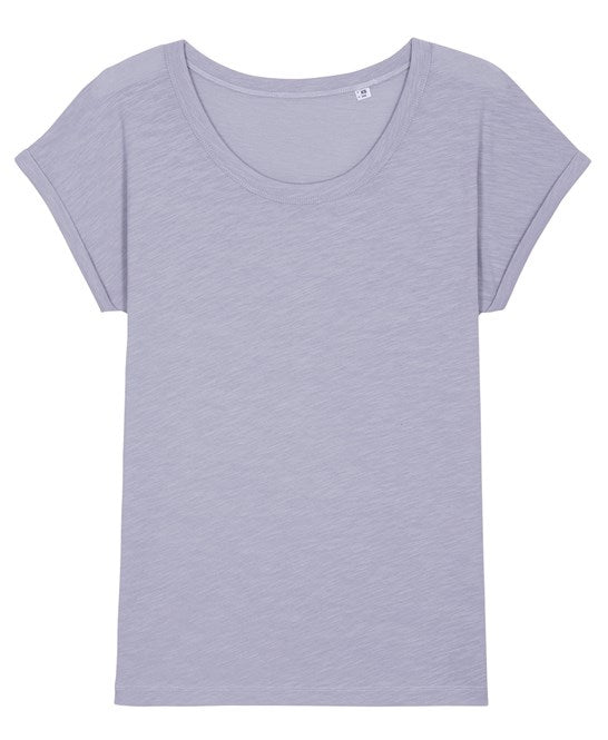 Womens Organic Slub Rolled Sleeve T-shirt