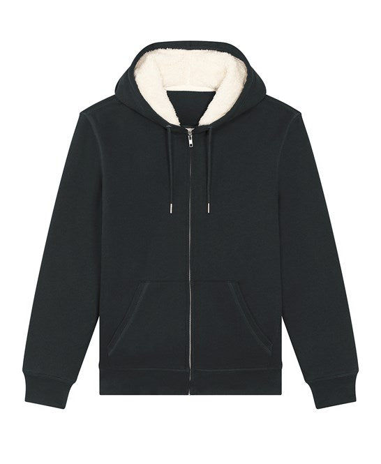 Mens Sherpa Zipped Hooded Sweatshirt