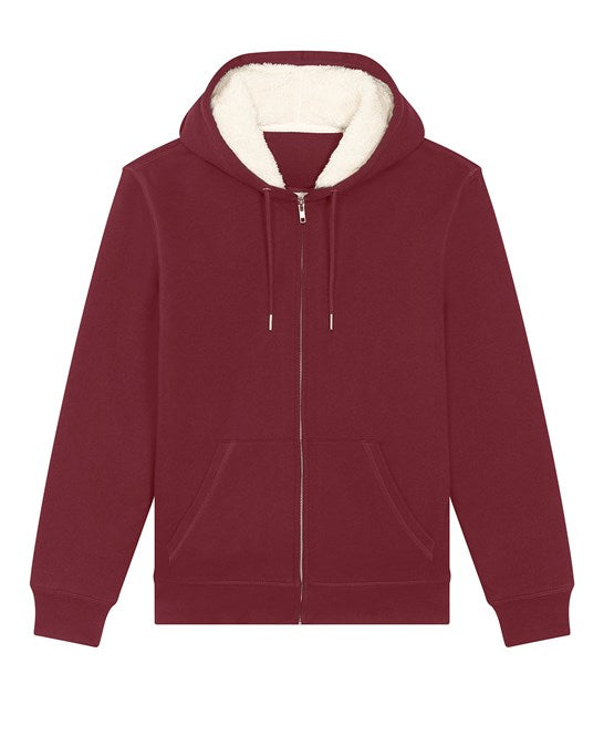 Mens Sherpa Zipped Hooded Sweatshirt