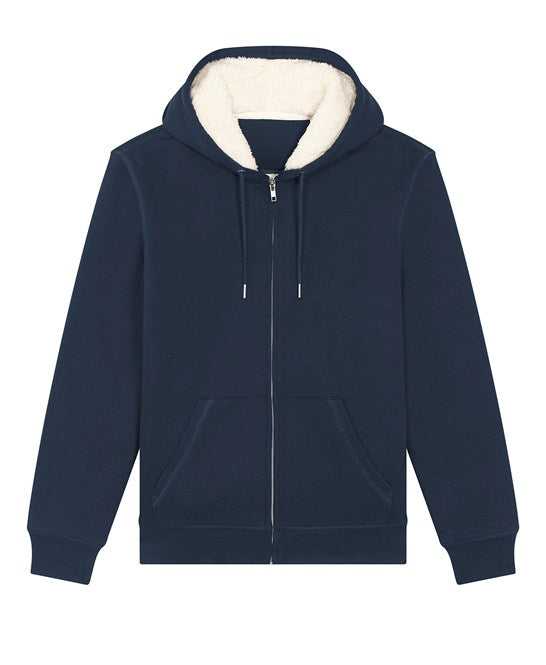 Mens Sherpa Zipped Hooded Sweatshirt
