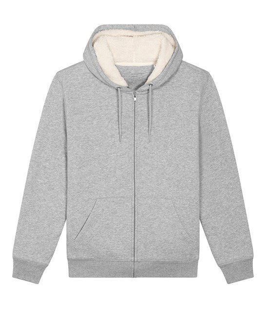Mens Sherpa Zipped Hooded Sweatshirt