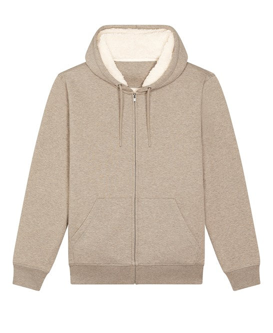 Mens Sherpa Zipped Hooded Sweatshirt