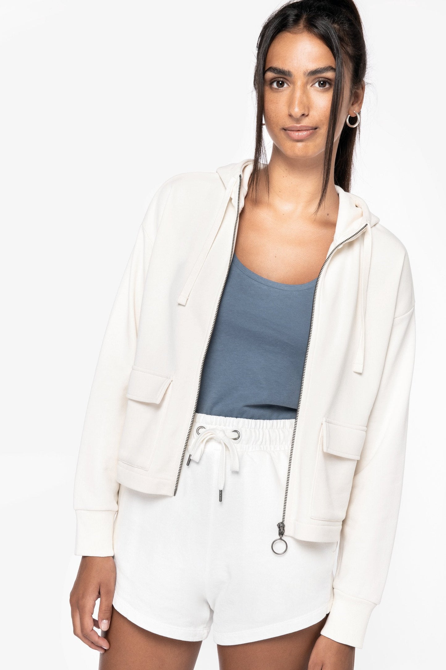 Womens Organic Full Zip Hooded Sweatshirt