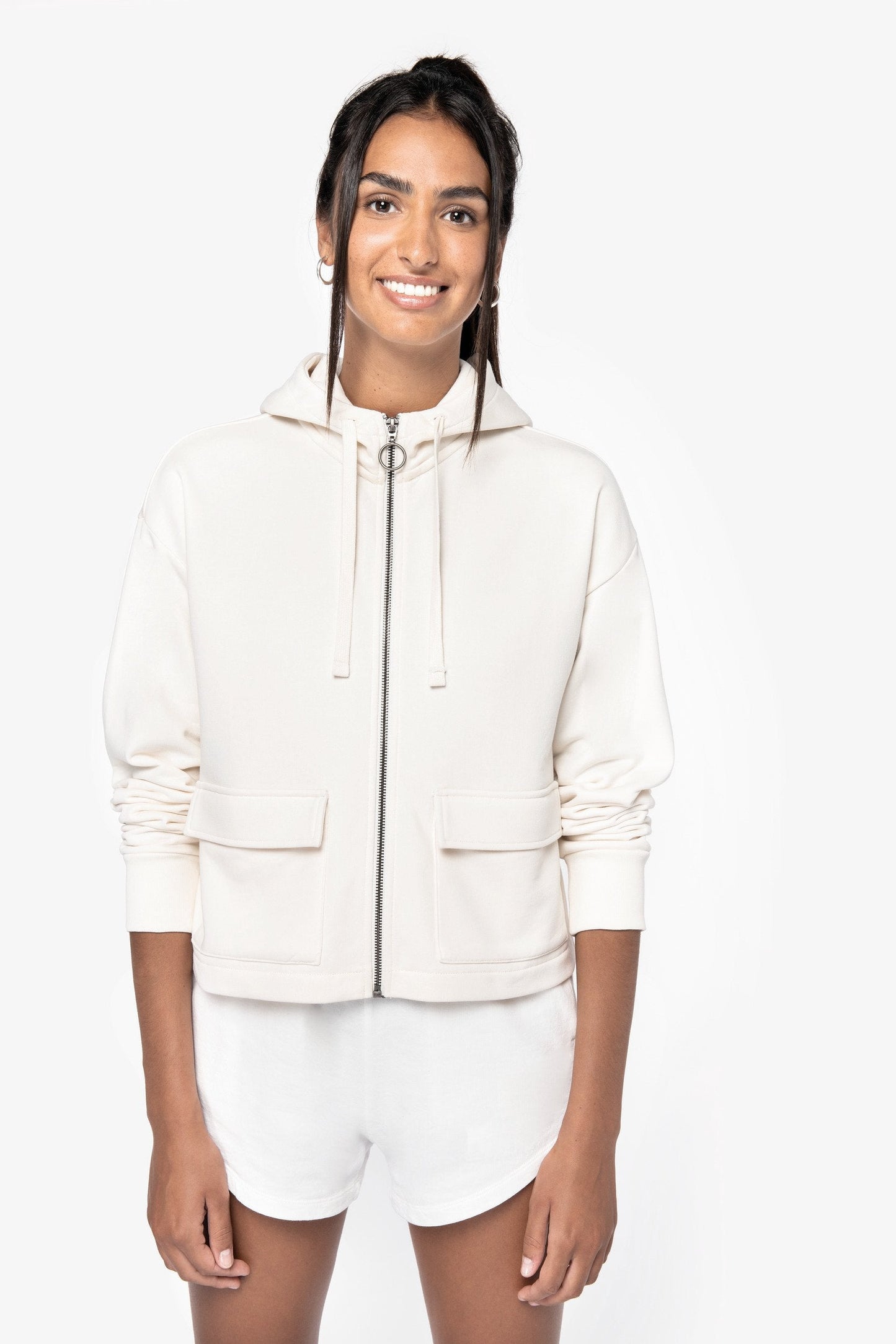 Womens Organic Full Zip Hooded Sweatshirt