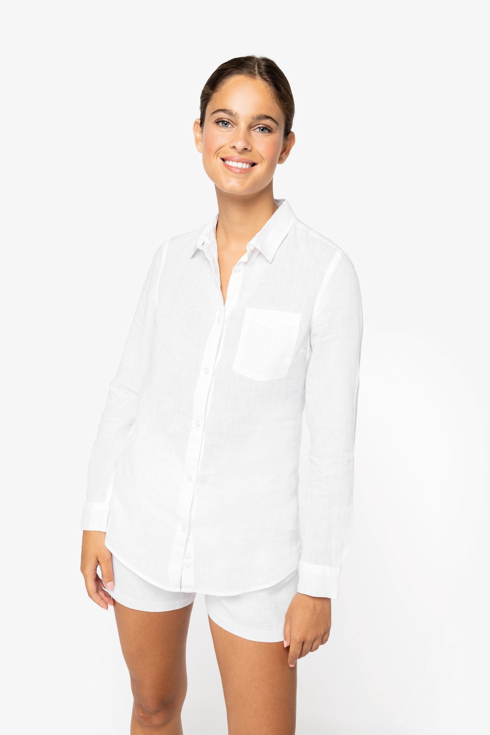 Womens Linen Long Sleeve Shirt