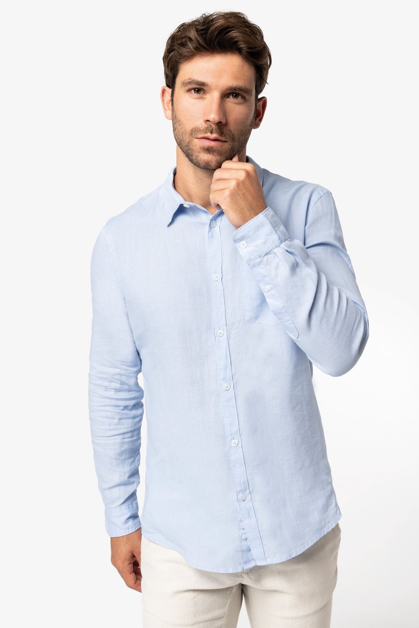 Mens Linen Long Sleeve Shirt