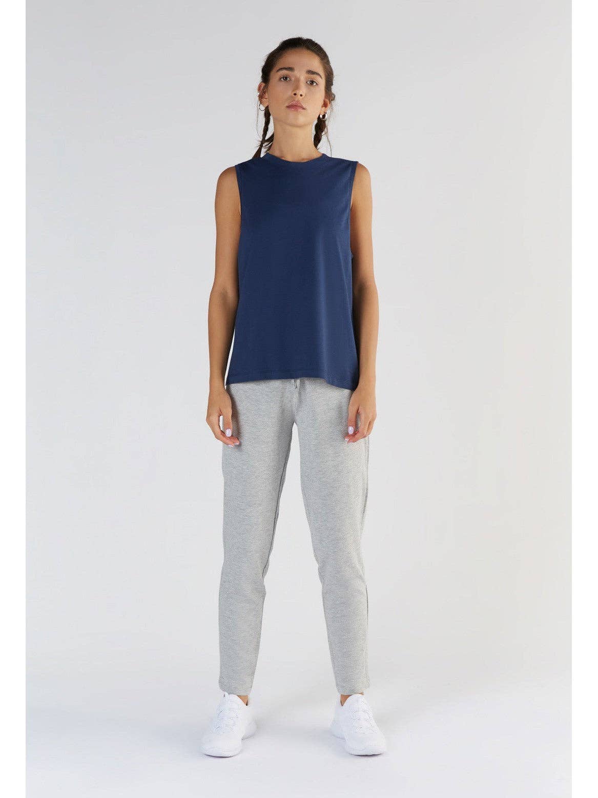 Womens Tencel High-Neck Vest Top