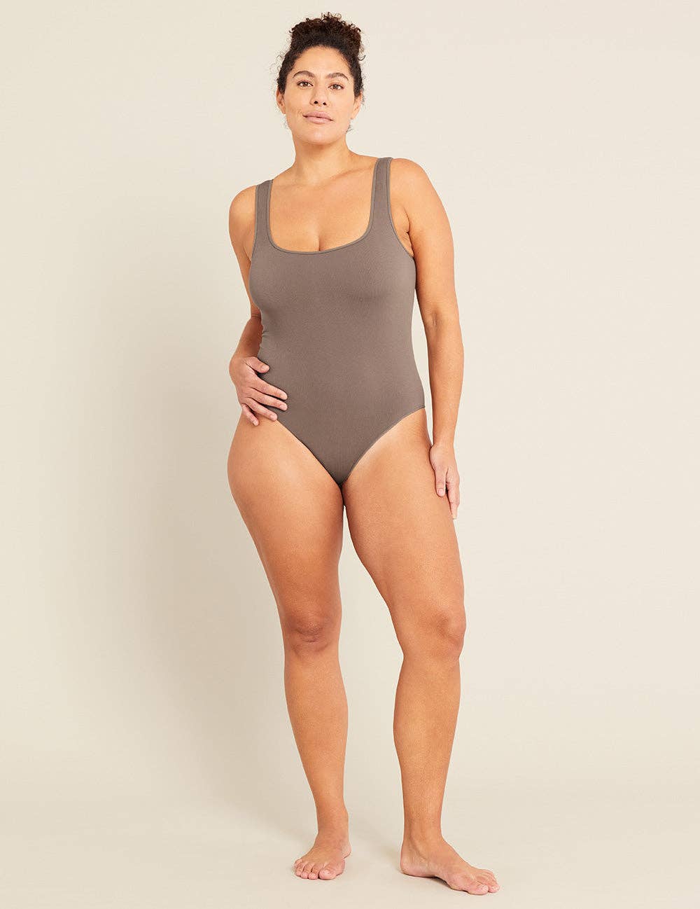 Ribbed Square Neck Bodysuit