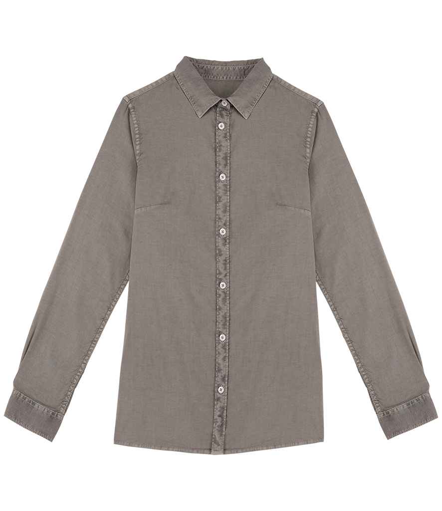 Womens Organic Washed Long Sleeve Shirt