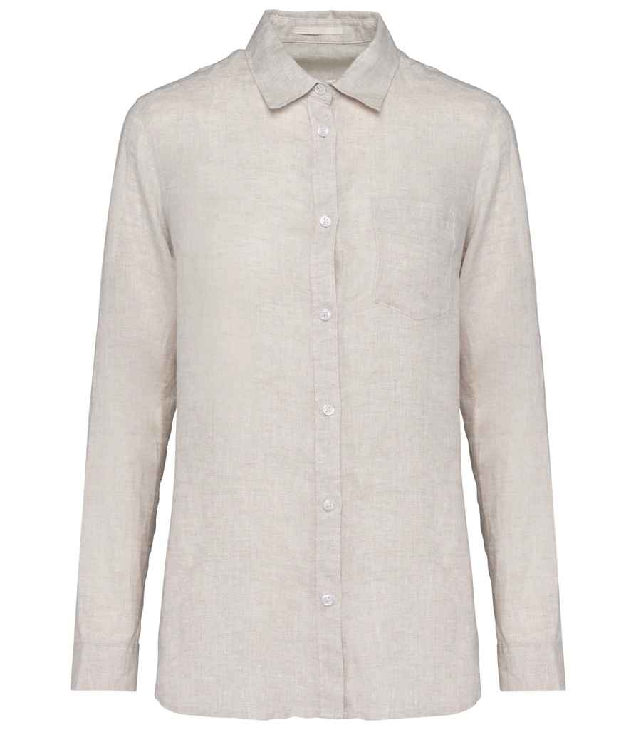 Womens Linen Long Sleeve Shirt