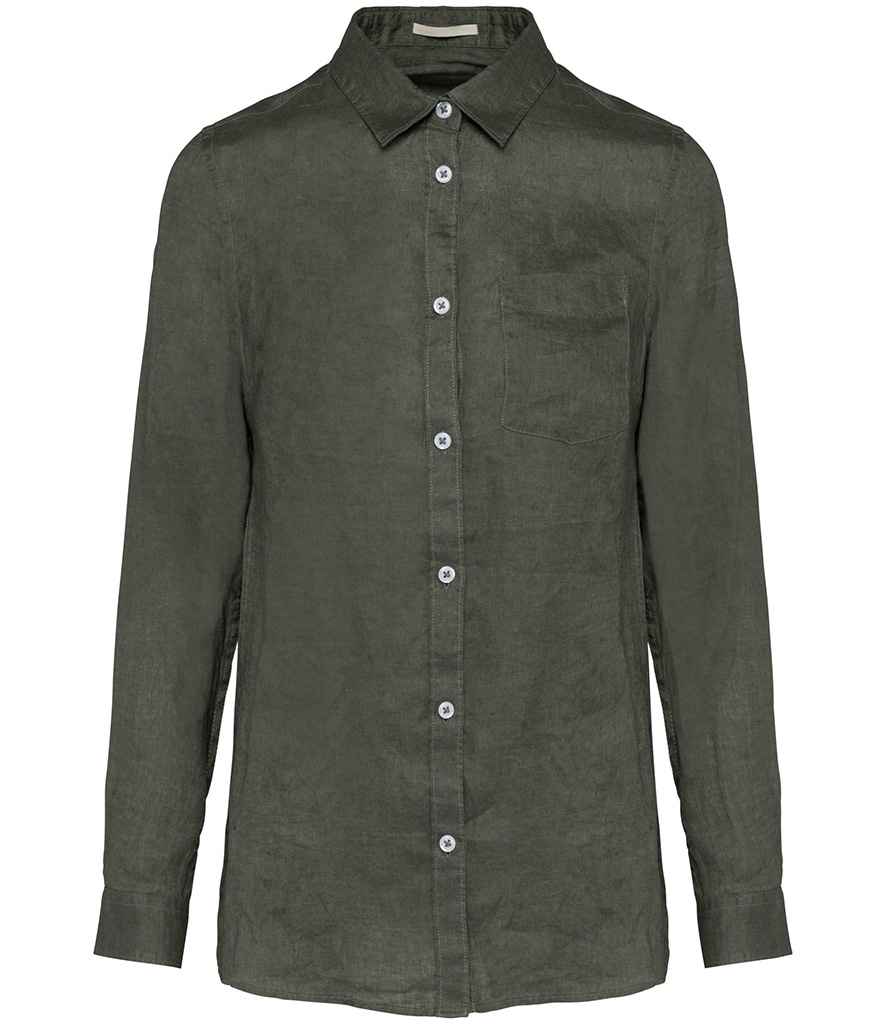 Womens Linen Long Sleeve Shirt