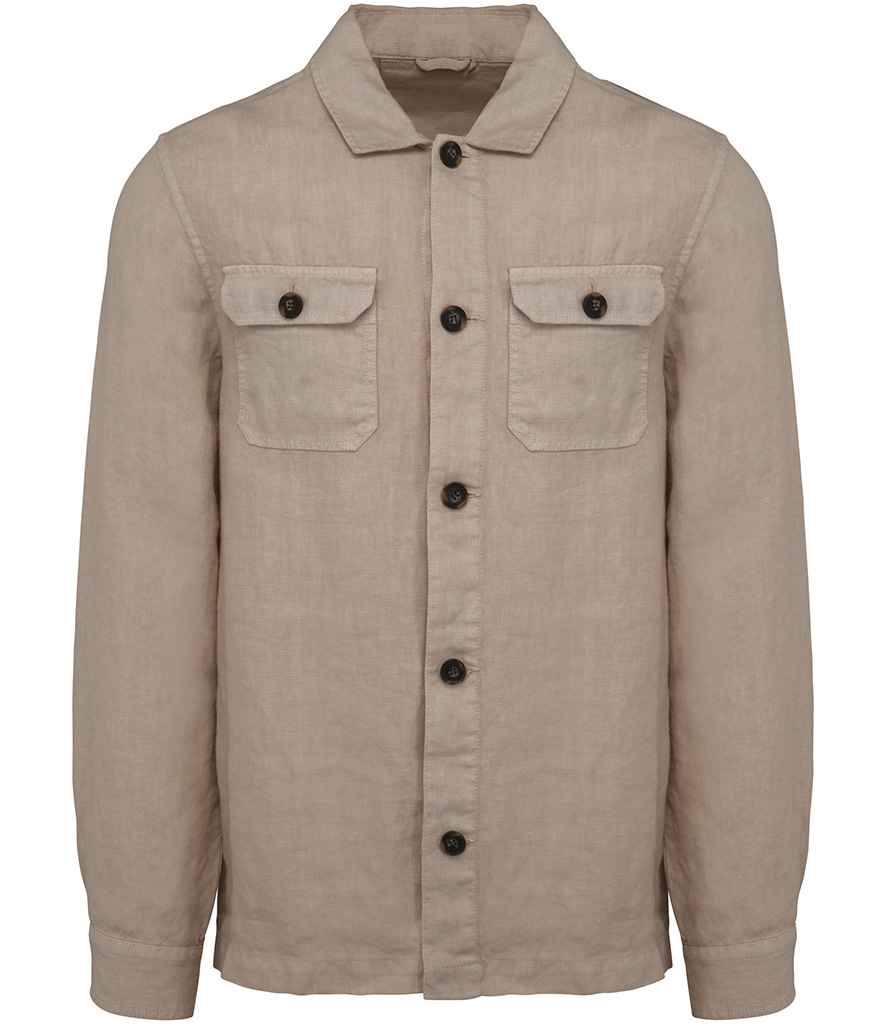 Mens Linen Washed Overshirt