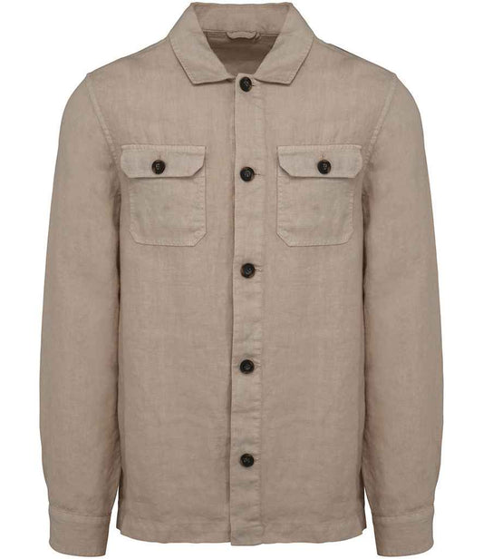 Mens Linen Washed Overshirt
