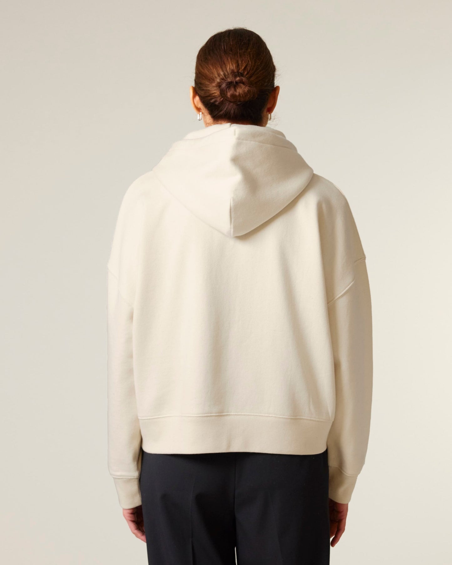 Womens Organic Dropped Shoulder Zipped Hoodie