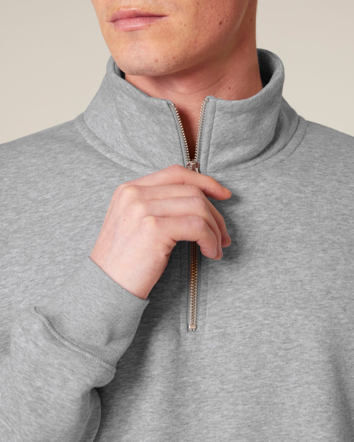 Mens Organic Zip Neck Sweatshirt