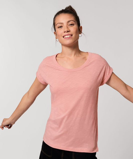 Womens Organic Slub Rolled Sleeve T-shirt