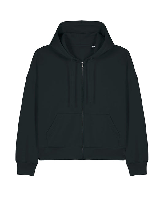 Womens Organic Dropped Shoulder Zipped Hoodie