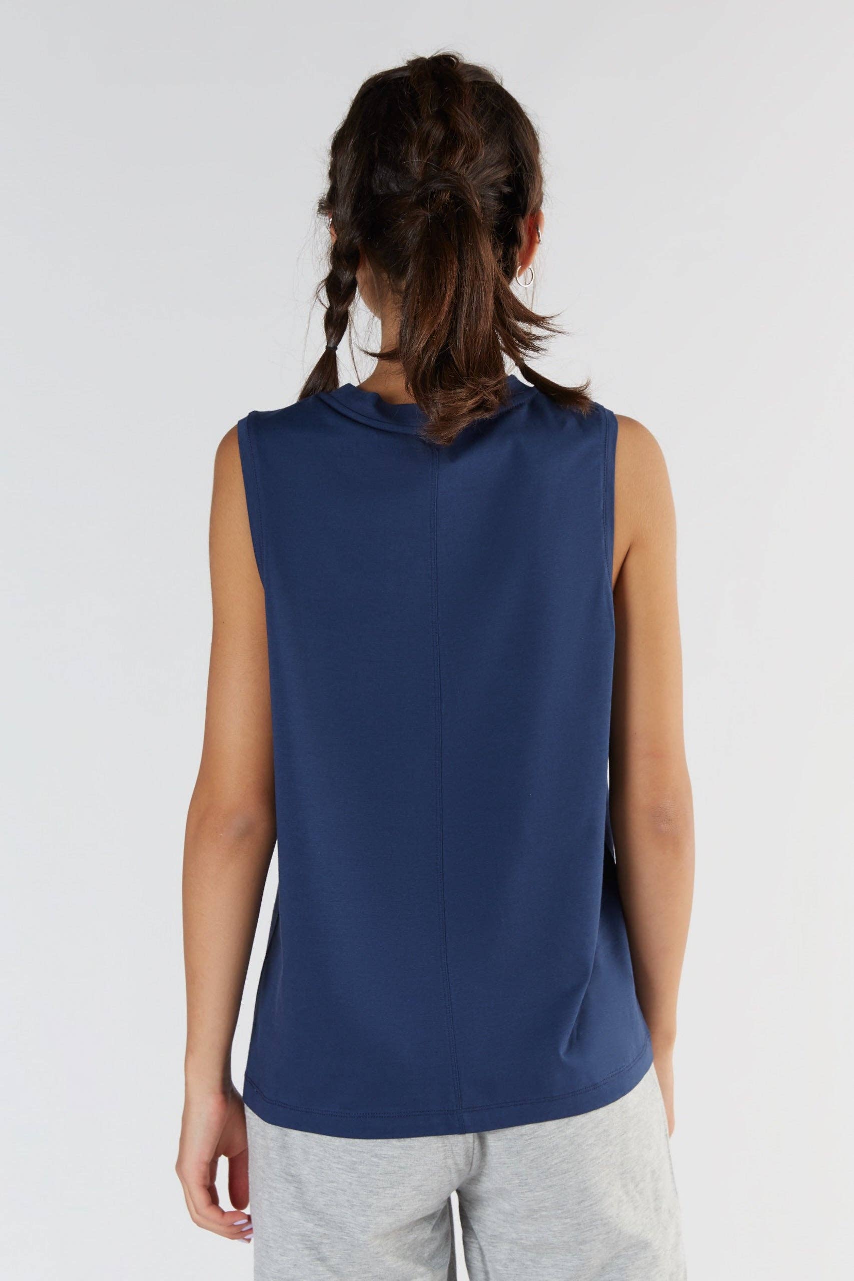 Womens Tencel High-Neck Vest Top