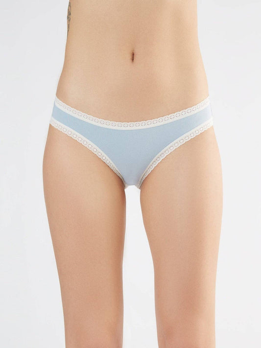 Organic Cotton Brief with Lace: Womens