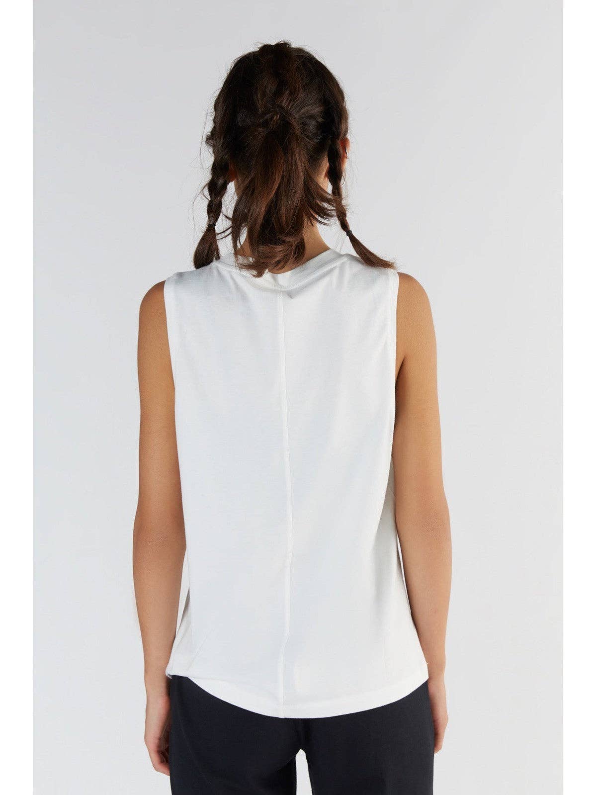 Womens Tencel High-Neck Vest Top