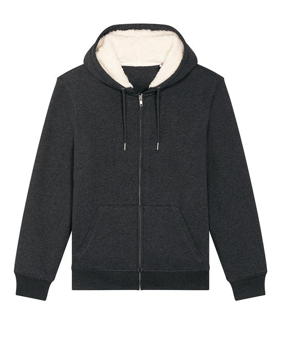 Mens Sherpa Zipped Hooded Sweatshirt